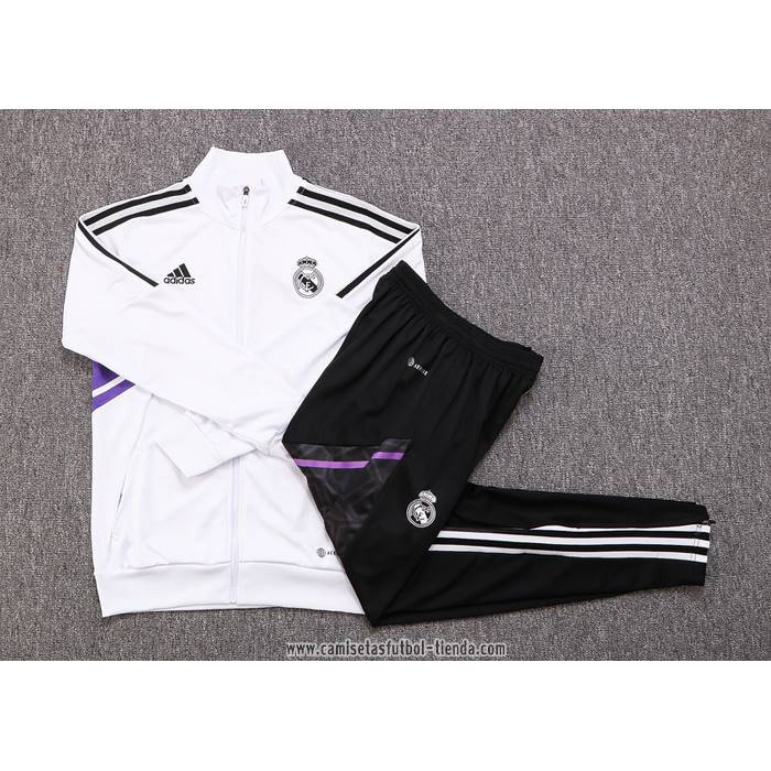 Chandal de Chaqueta del Real Madrid 2022 2023 Nino Blanco y Purpura
